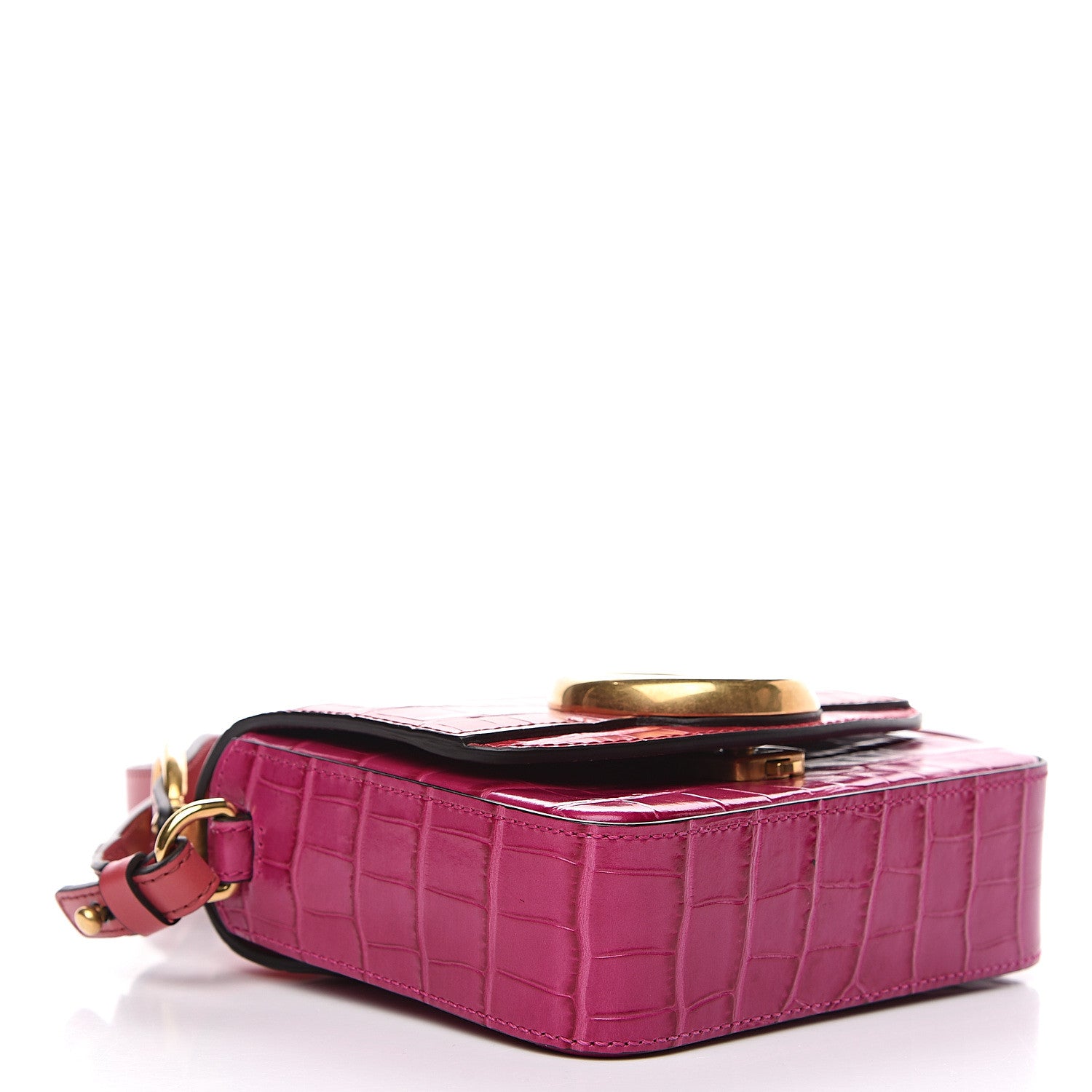 Chloe Calfskin Crocodile Embossed Mini C Bag Graphic Pink 3 of 8