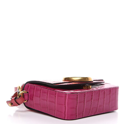 Chloe Calfskin Crocodile Embossed Mini C Bag Graphic Pink 3 of 8