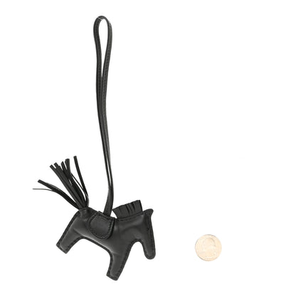 Hermes Milo Lambskin Grigri Rodeo Horse Bag Charm PM So Black 2 of 4