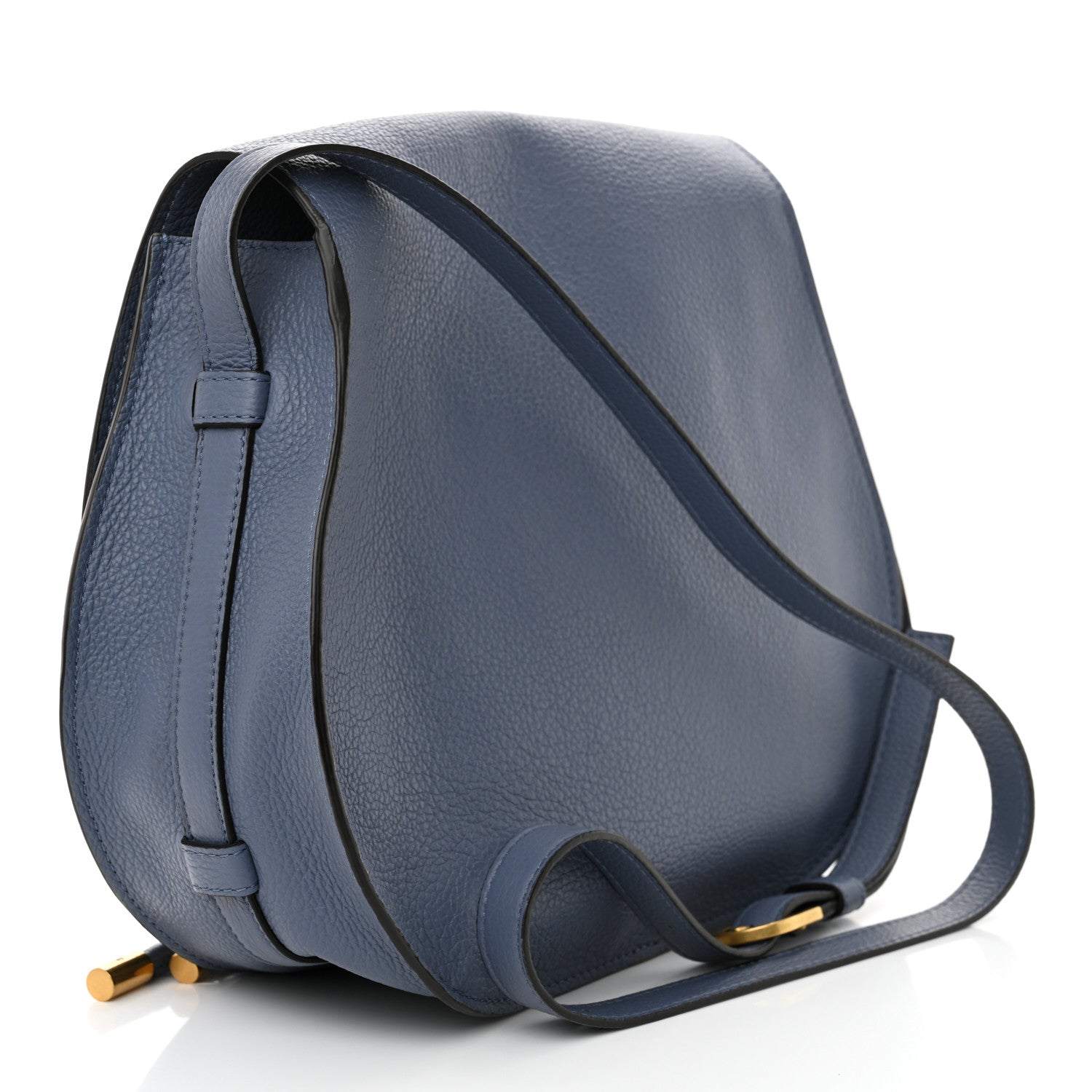Chloe Grained Calfskin Medium Marcie Saddle Bag Graphite Navy 3 of 11