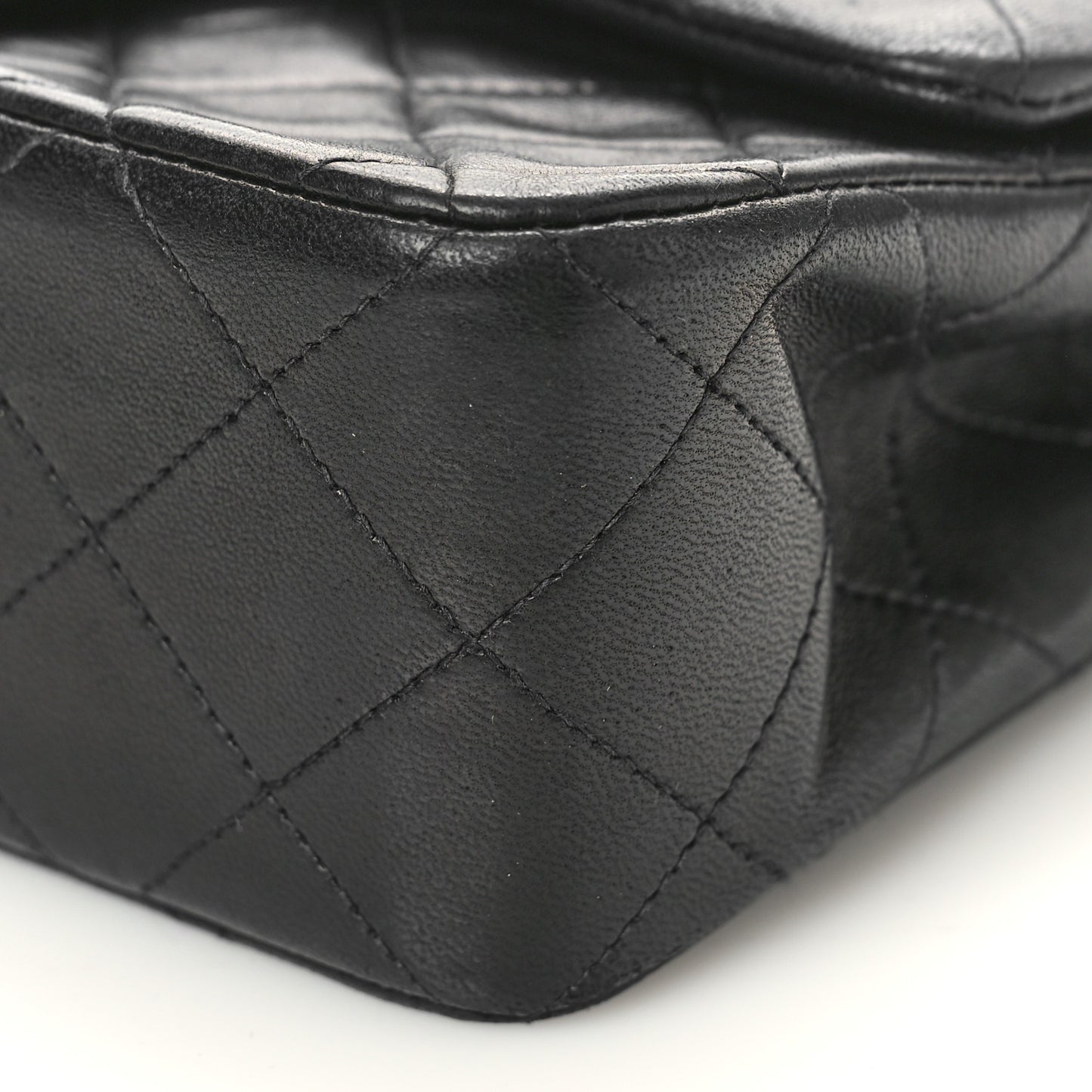 Lambskin Quilted Small Double Flap Black