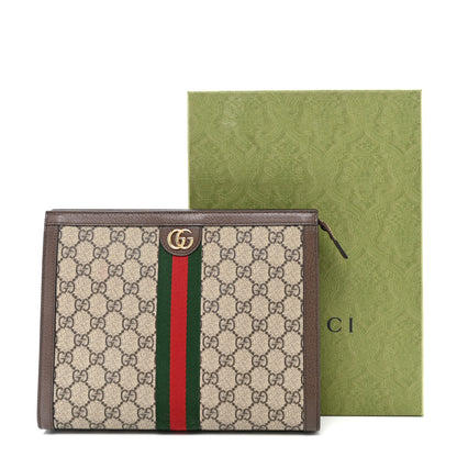 Gucci GG Supreme Monogram Web Ophidia Pouch Brown 9 of 9