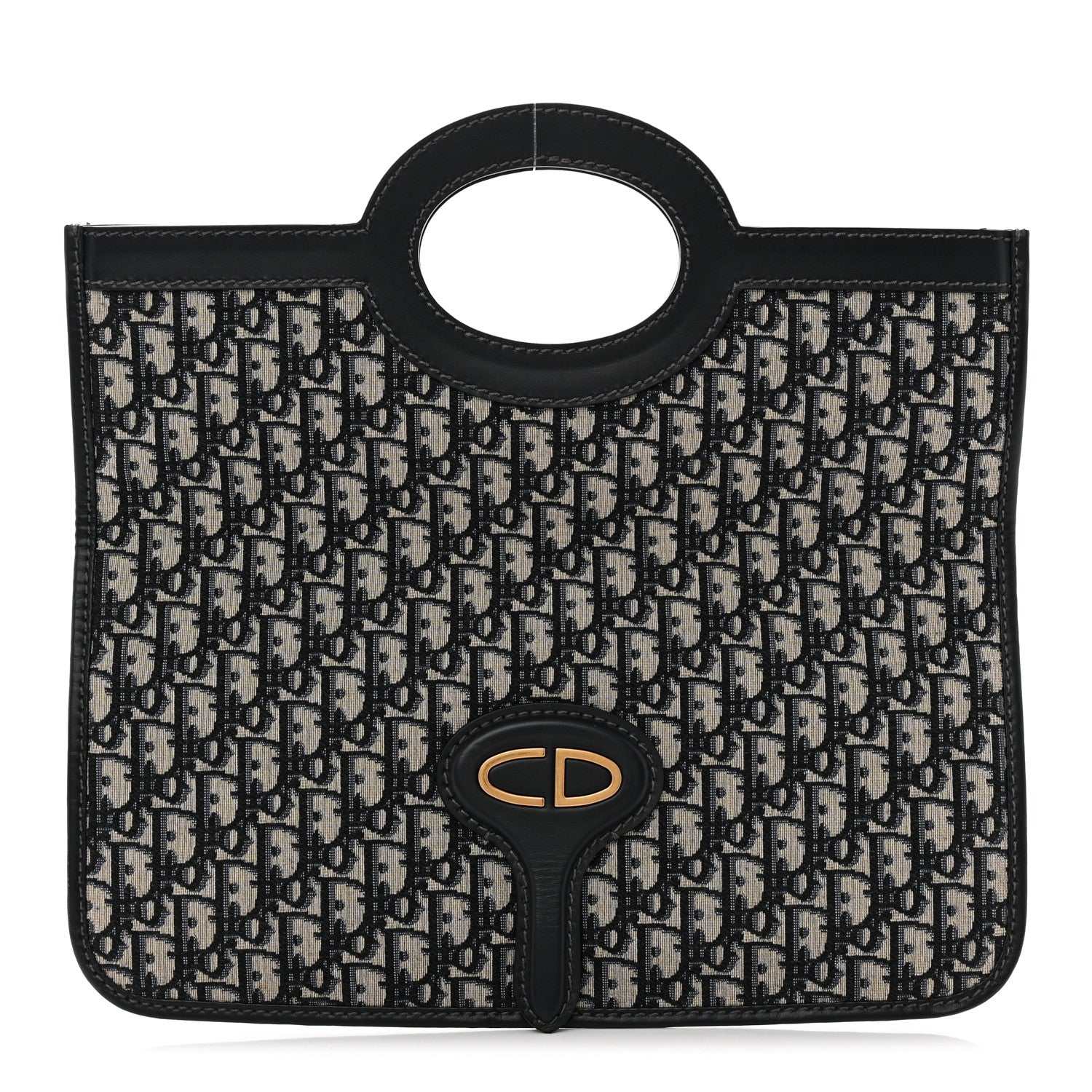 Christian Dior Oblique Fold Over Clutch Blue 1 of 11
