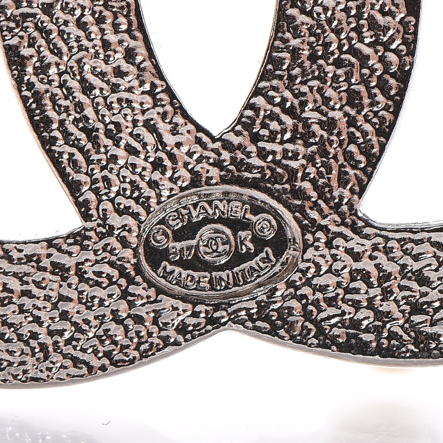 Chanel Pearl Crystal CC Mini Brooch Silver 4 of 4