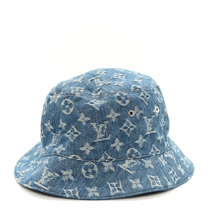 Louis Vuitton Monogram Denim Essential Bucket Hat Blue 1 of 9