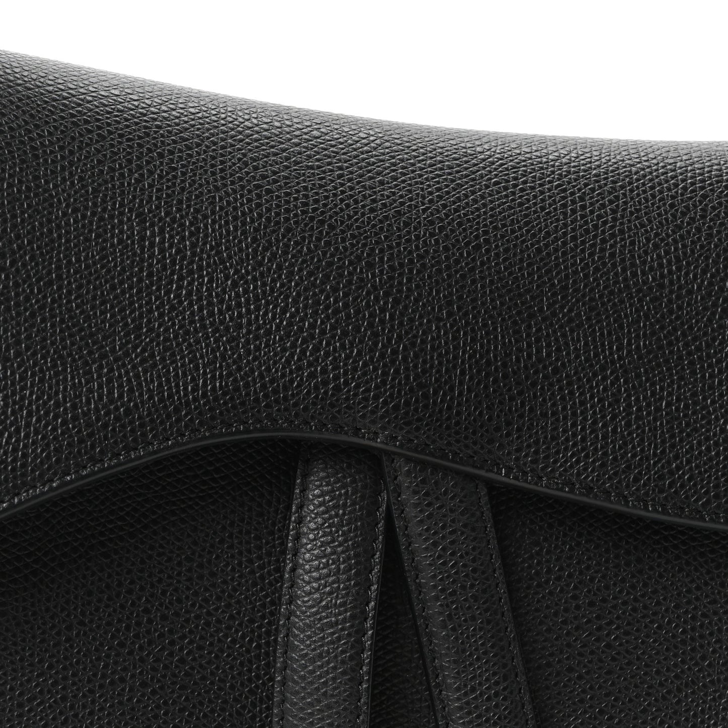 Grained Calfskin Saddle Bag Black