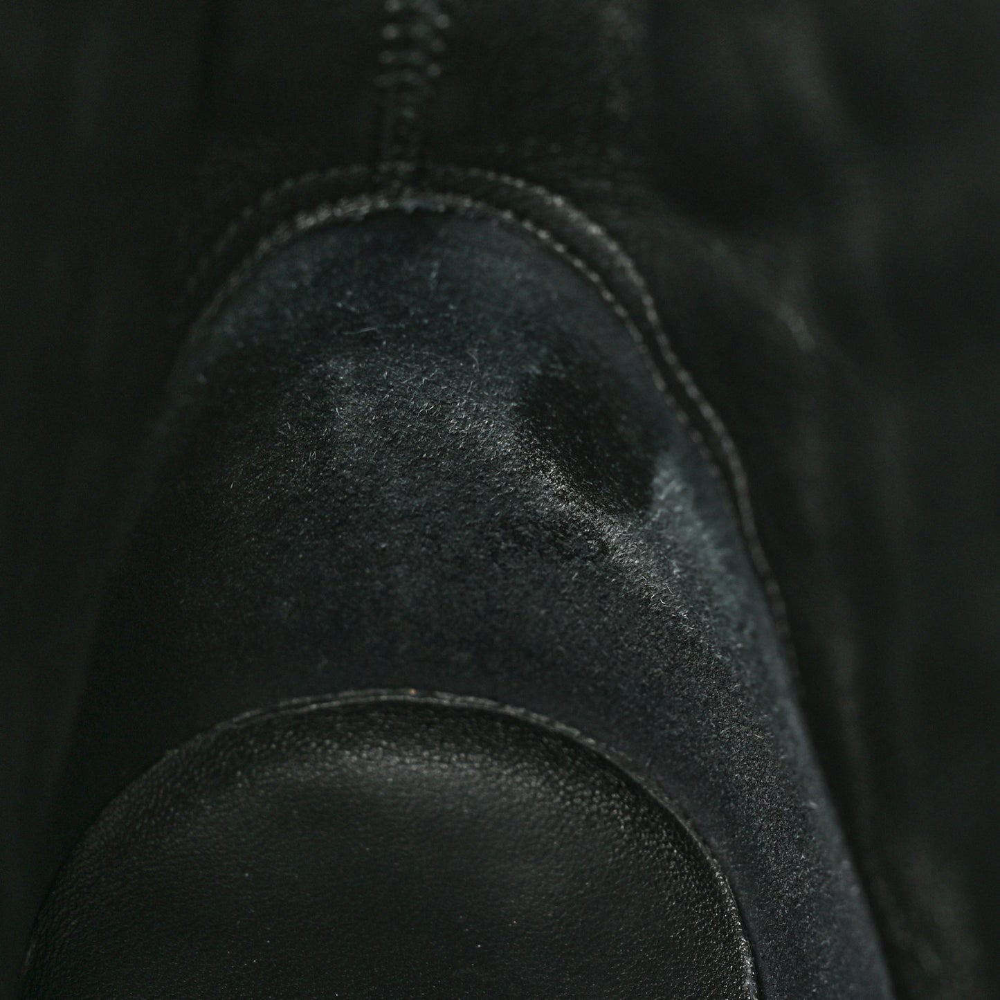 Calfskin Quilted Lace Up Combat Boots 38 Black