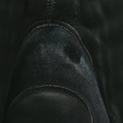 Chanel Calfskin Quilted Lace Up Combat Boots 38 Black 9 of 11