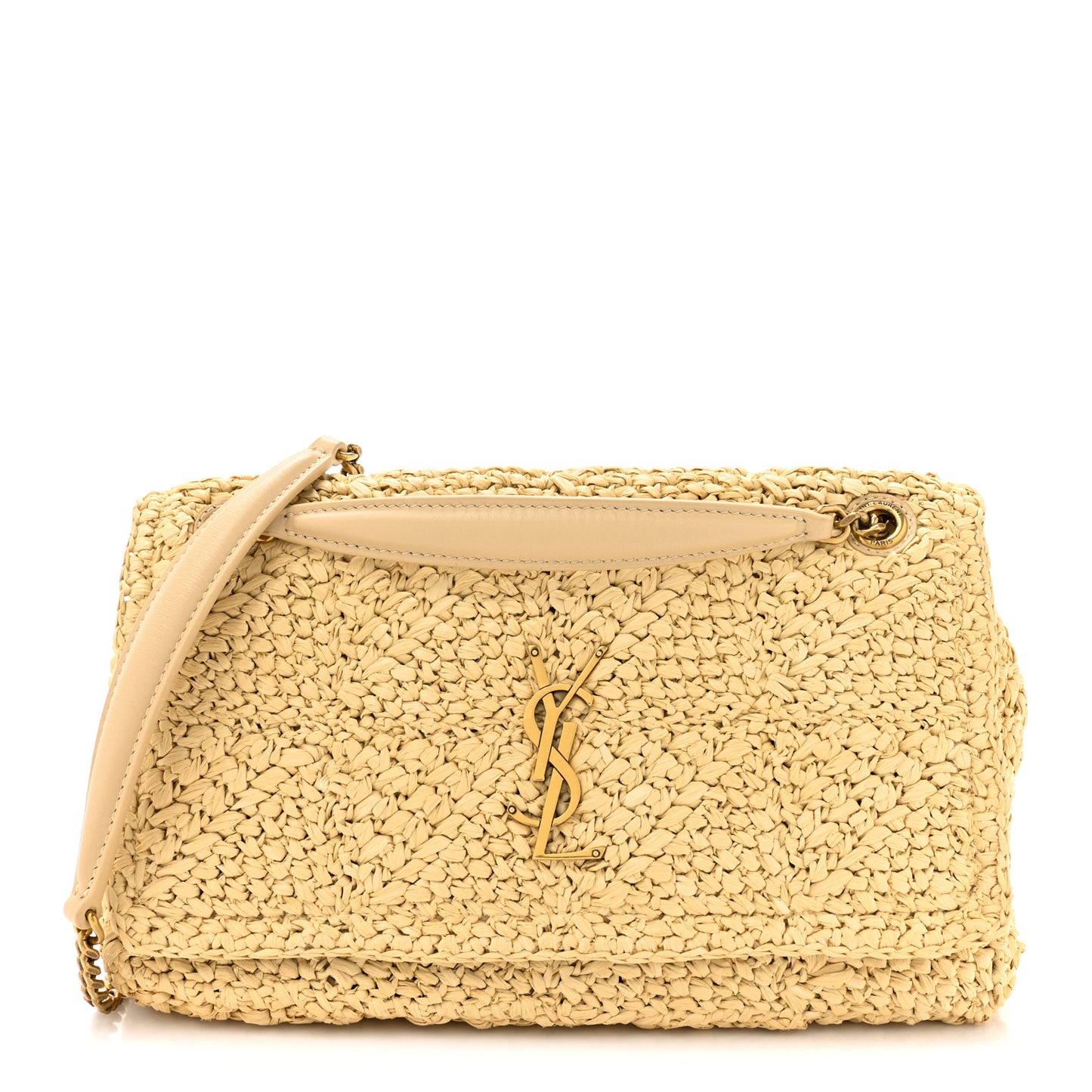 Raffia Monogram Medium Jamie Natural Avorio
