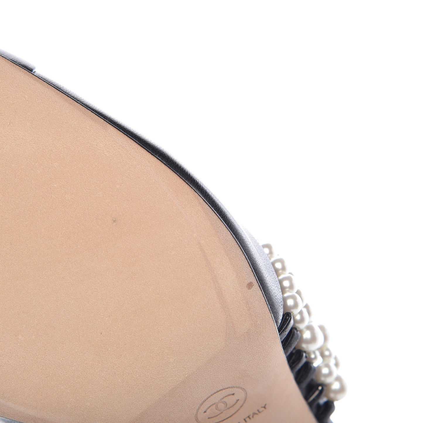 Lambskin CC Pearl Mule 37.5 Black