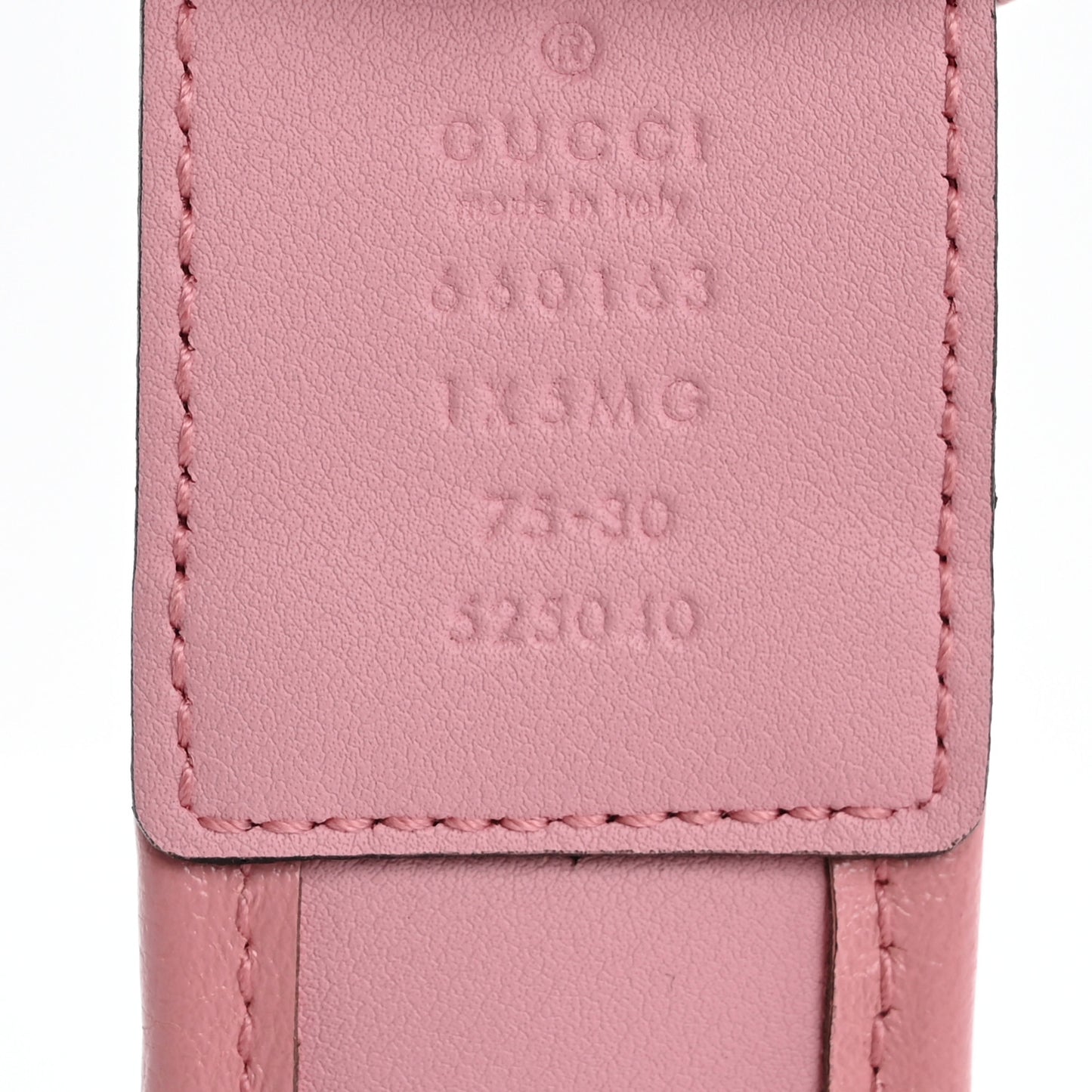 Vintage Effect Calfskin Matelasse Diagonal Enamel Double G 40mm Belt 75 30 Red Pink