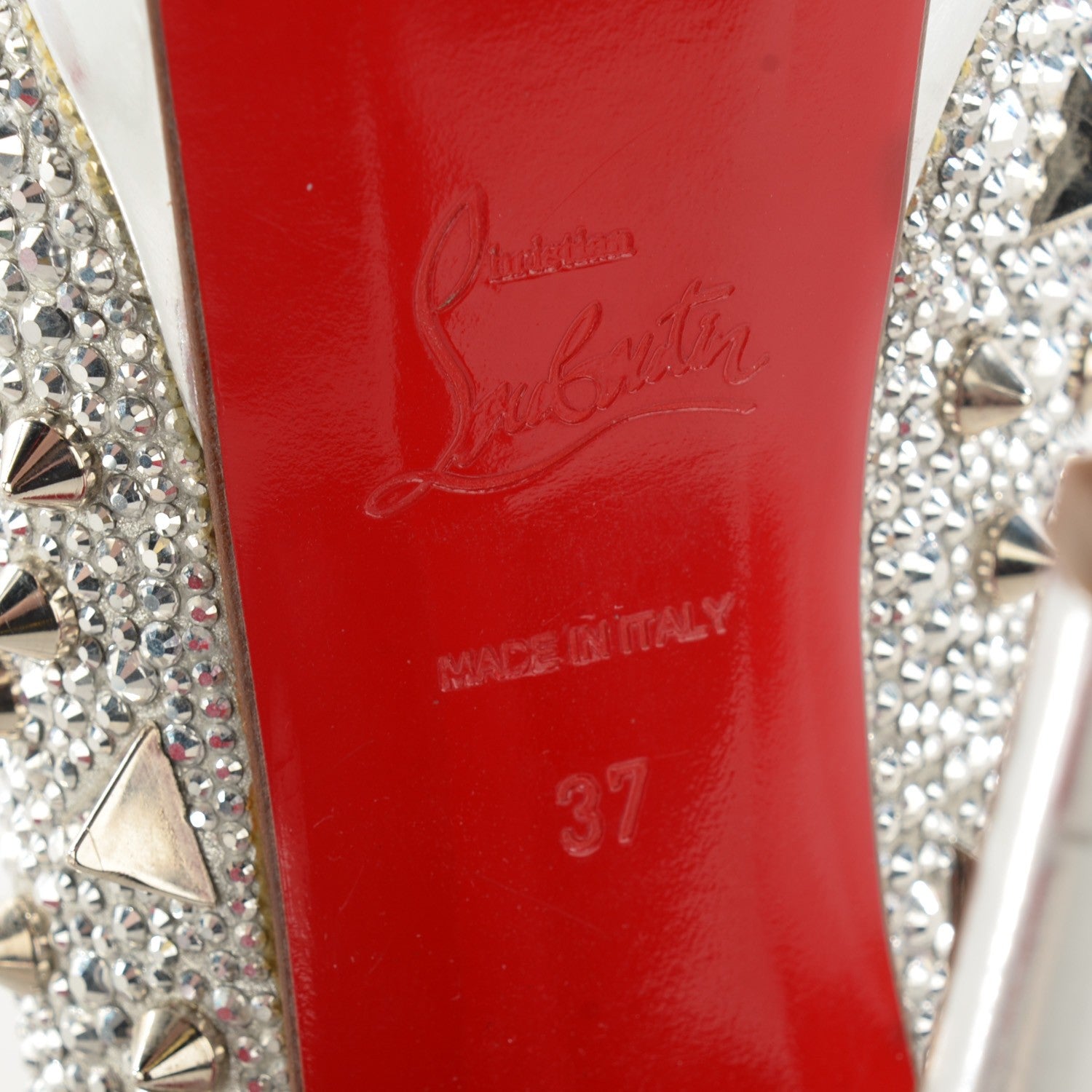 Christian Louboutin Strass Very Mix 150 Pumps 37 Silver 9 of 11