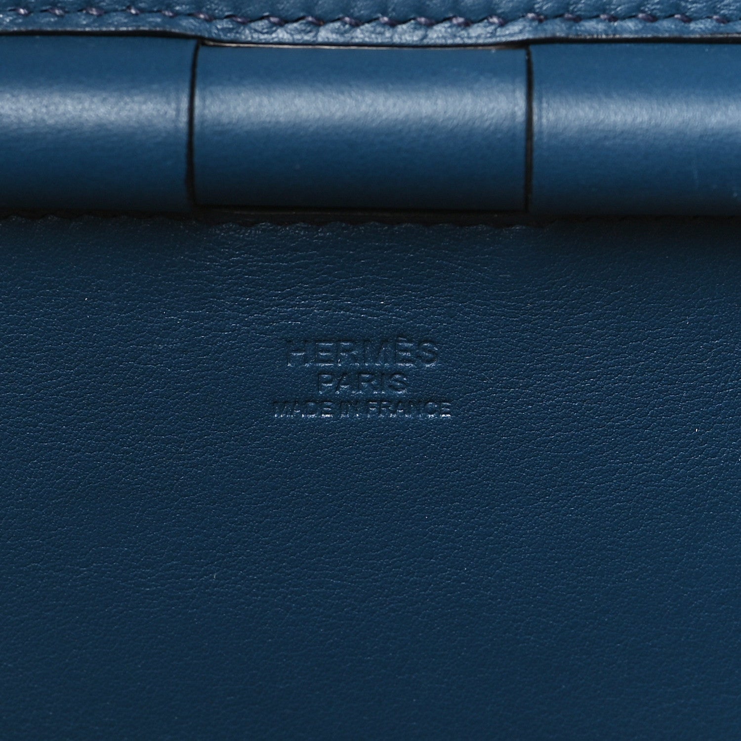 Hermes Swift Wicker Picnic Fishing Bag Bleu de Prusse 6 of 9