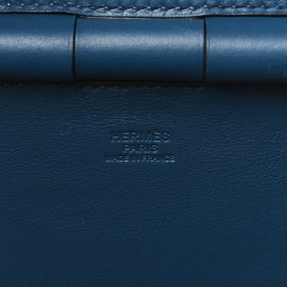 Hermes Swift Wicker Picnic Fishing Bag Bleu de Prusse 6 of 9