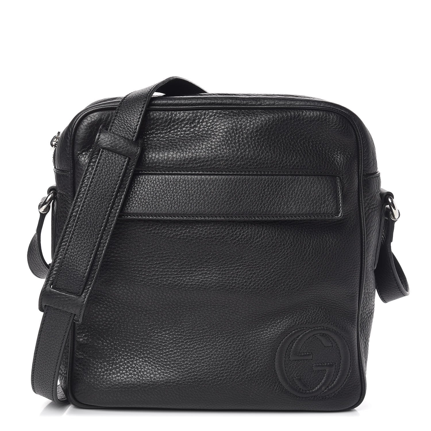 Gucci Pebbled Calfskin Medium Soho Messenger Bag Black 1 of 10