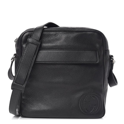 Gucci Pebbled Calfskin Medium Soho Messenger Bag Black 1 of 10