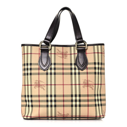 Burberry Haymarket Check Small Onslow Tote Chocolate 1 of 14