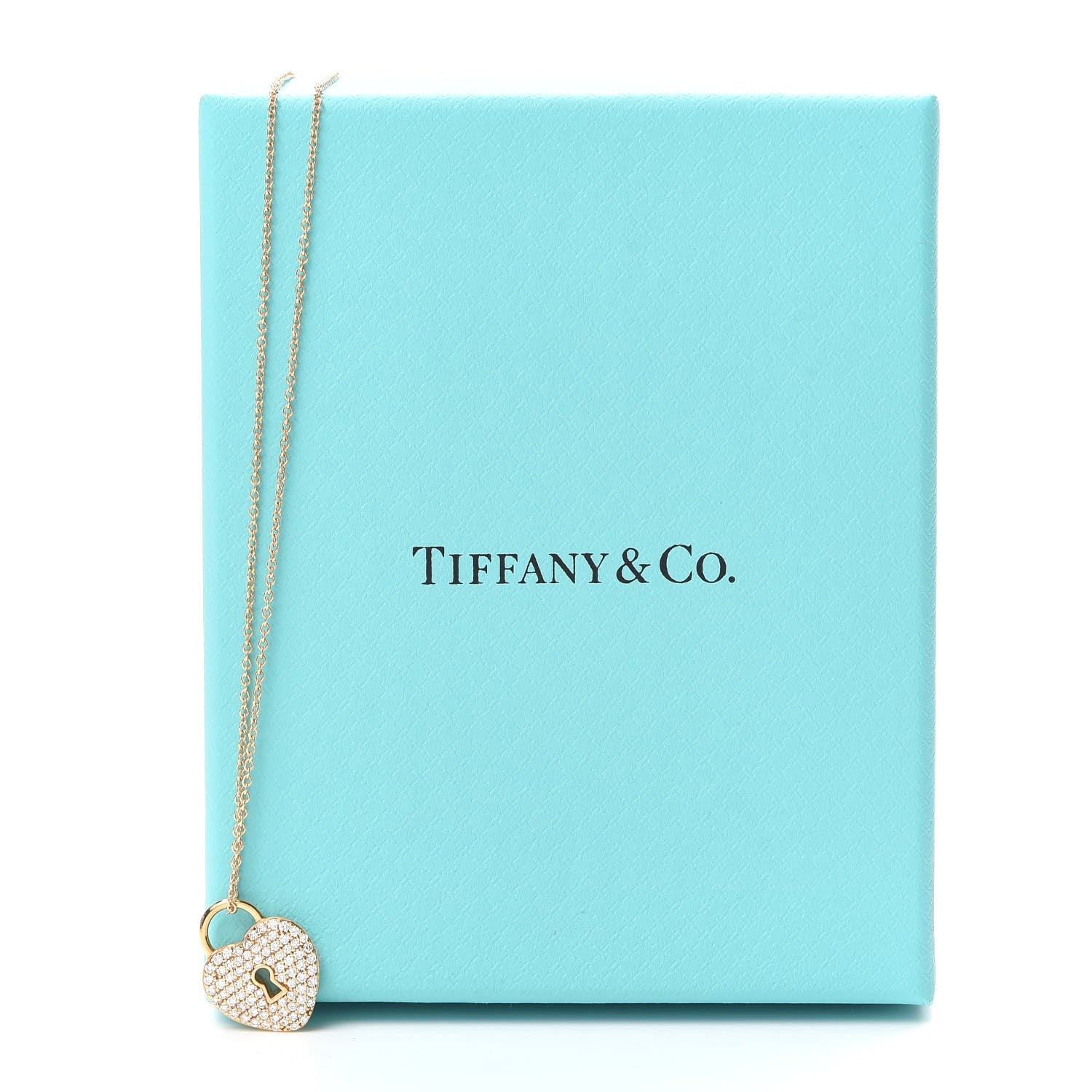 Tiffany 18K Rose Gold Diamond Heart Lock Pendant Necklace 6 of 6