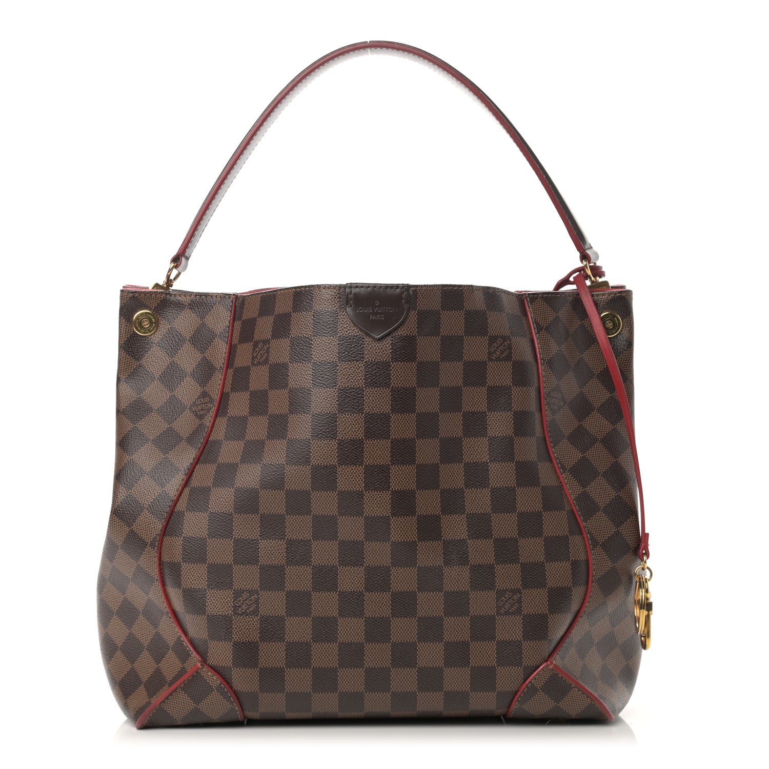 Louis Vuitton Damier Ebene Caissa Hobo Cherry 1 of 18