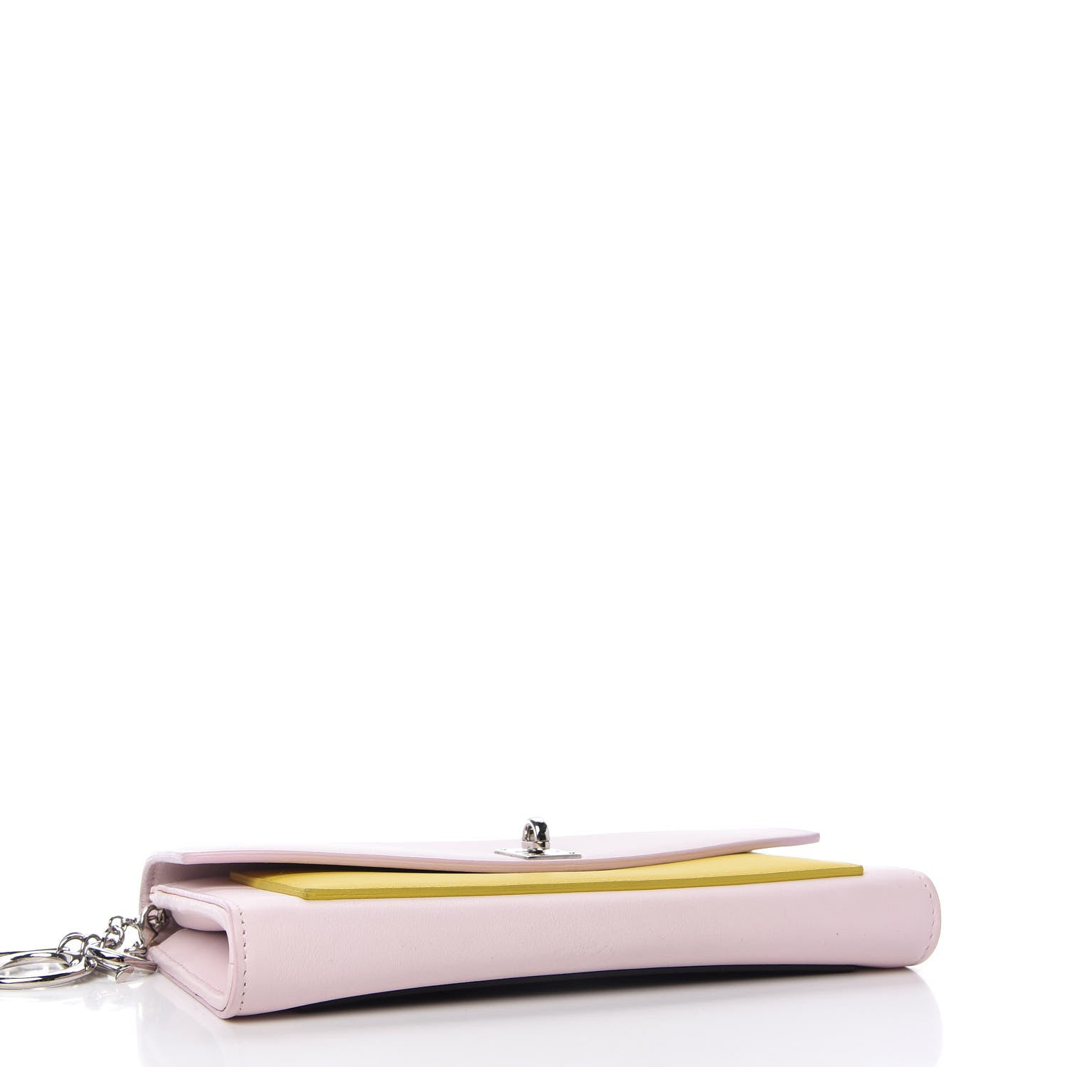 Christian Dior Calfskin Tri-Color Wallet On Chain Pink 4 of 12