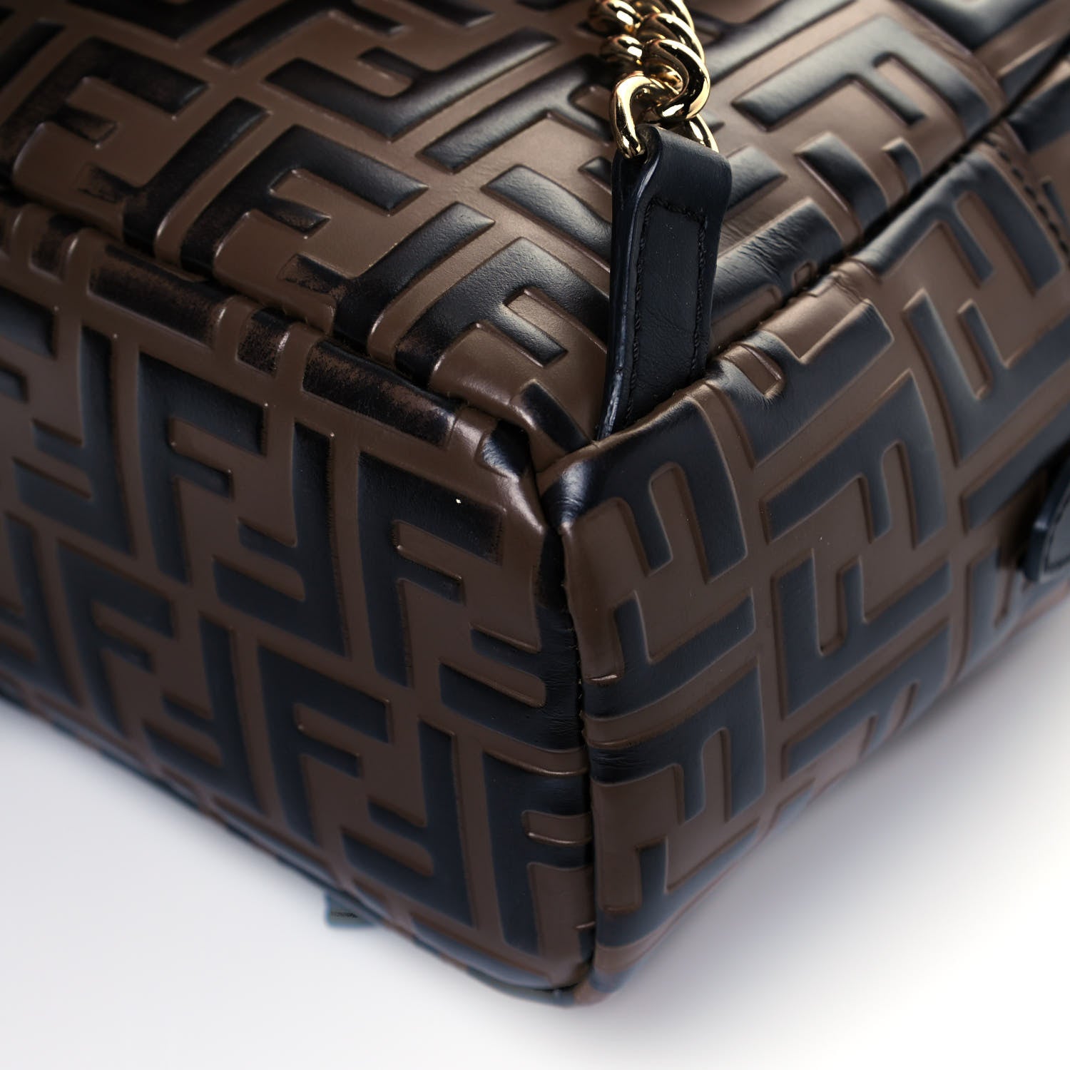 Fendi Vitello Bi-Color FF 1974 Embossed Mini Backpack Maya Black 11 of 12