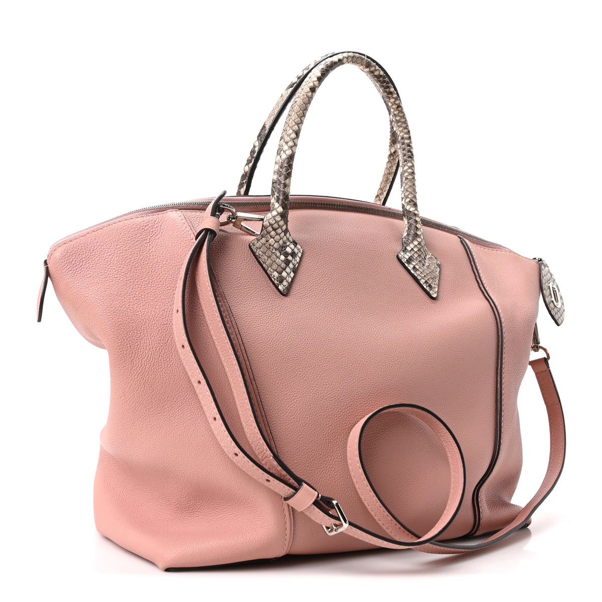 Louis Vuitton Veau Cachemire Snakeskin Soft Lockit MM Magnolia 3 of 9