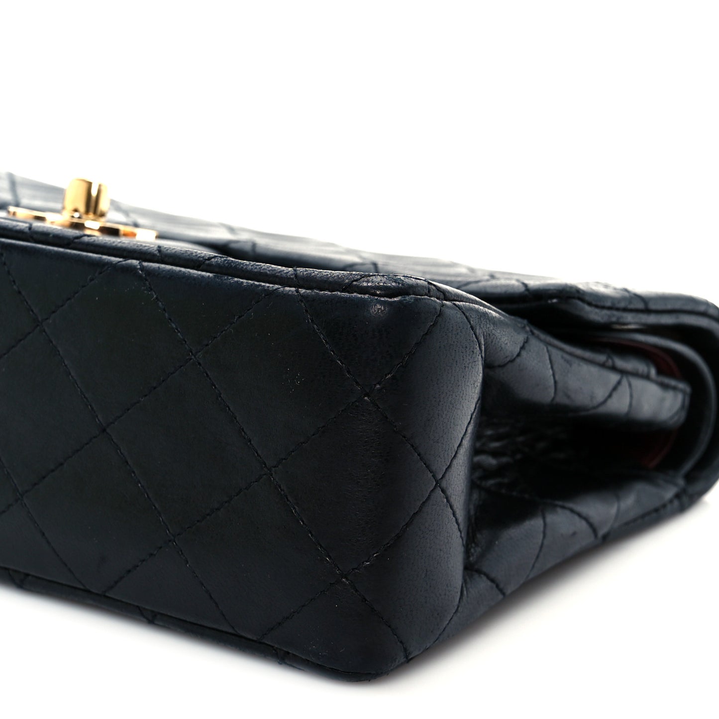 Lambskin Quilted Small Double Flap Black