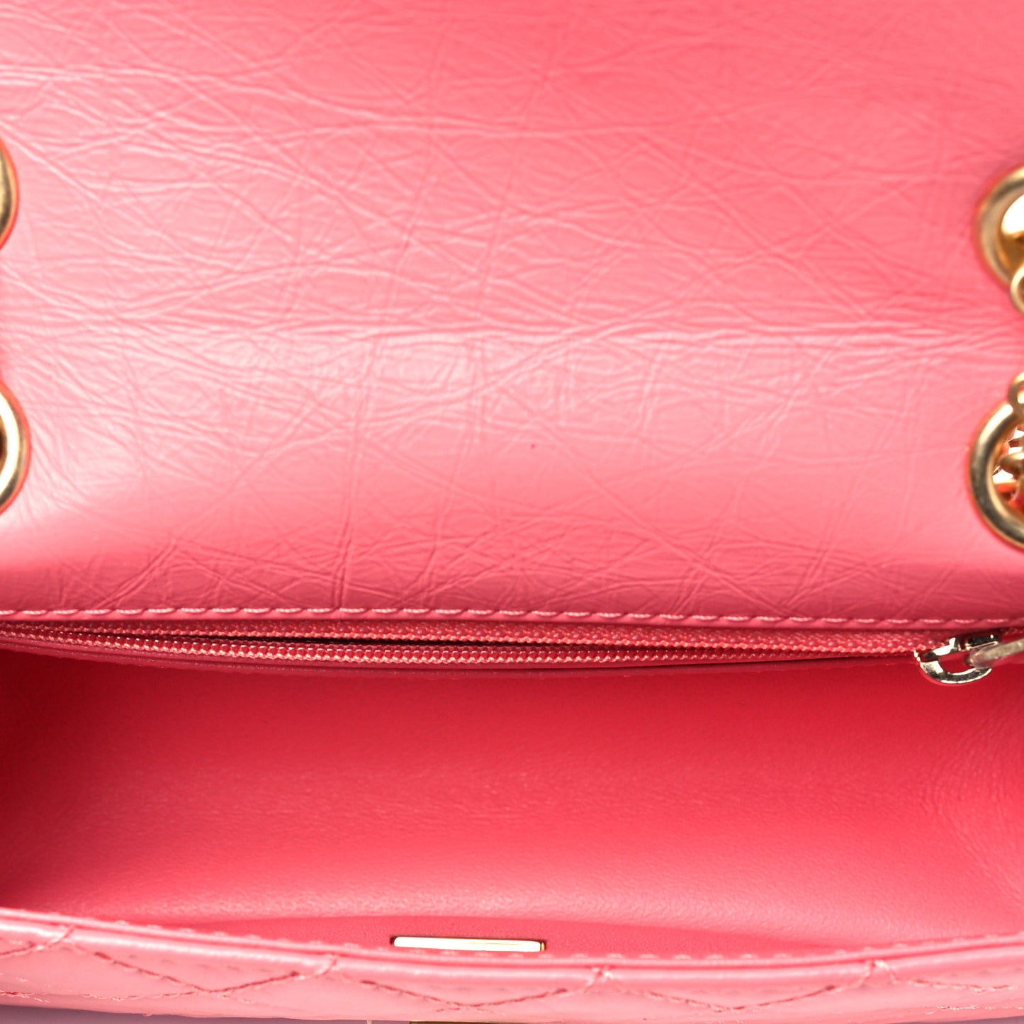 Aged Calfskin Quilted 2.55 Reissue Mini Flap Pink