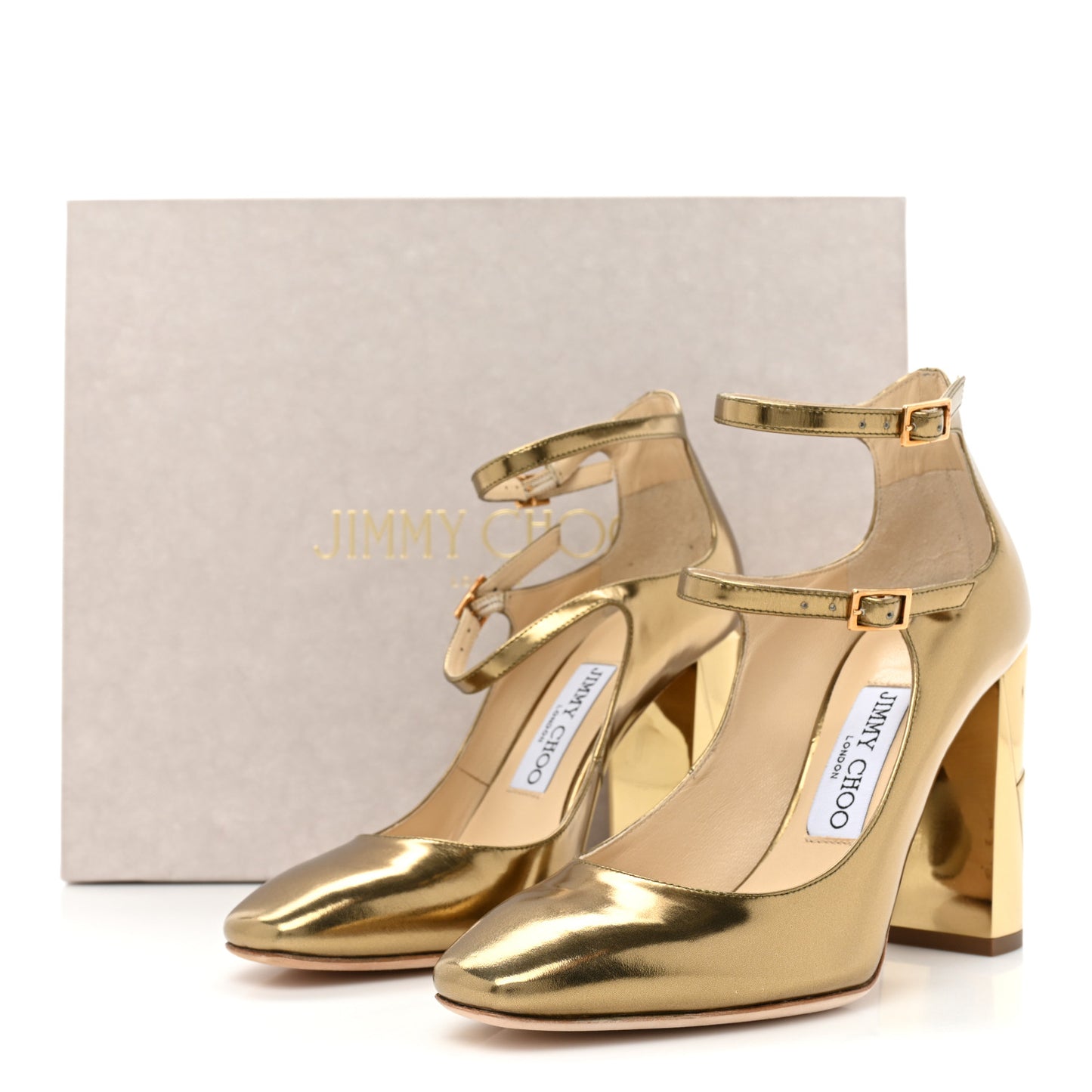 Mirror Calfskin Marlowe Pumps 36.5 Light Honey