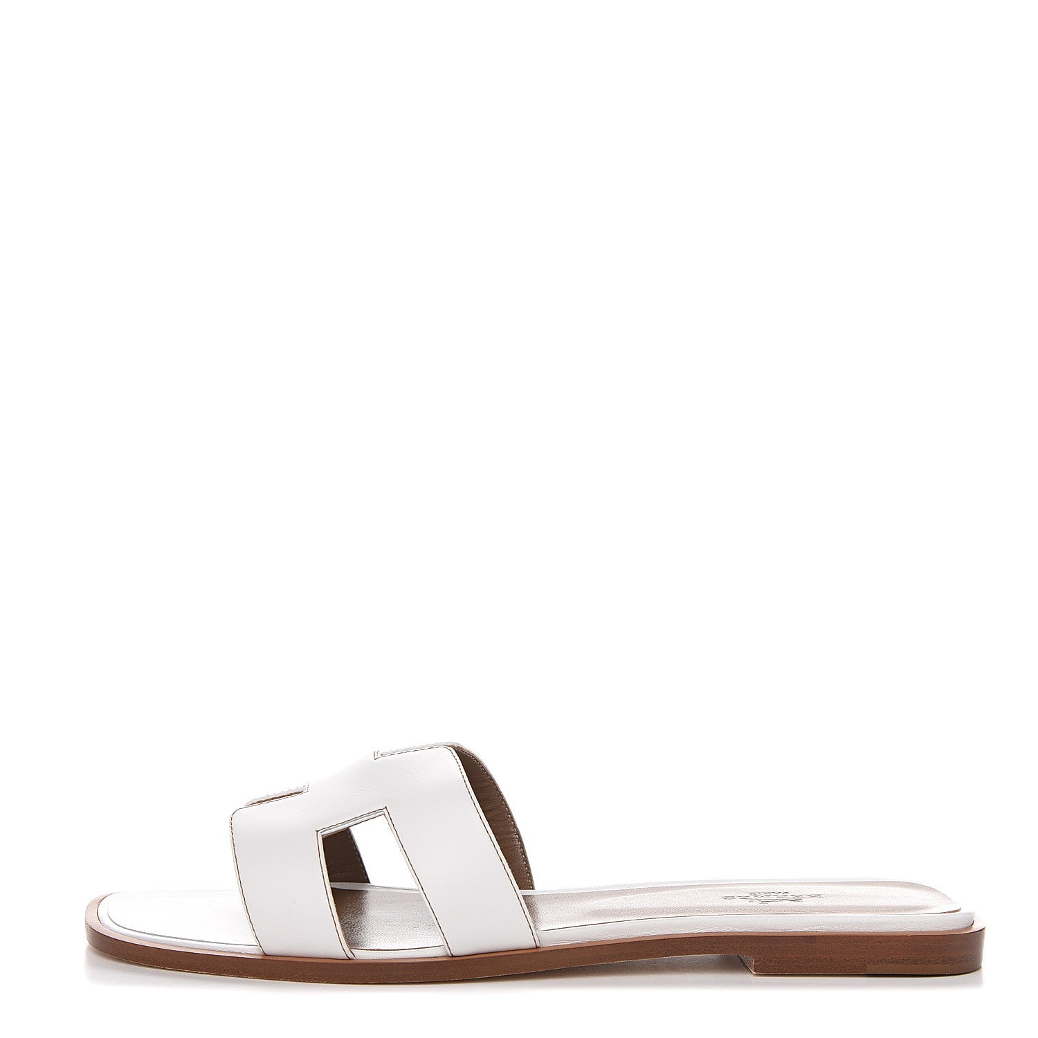 Hermes Box Calfskin Oran Sandals 40 White 1 of 9