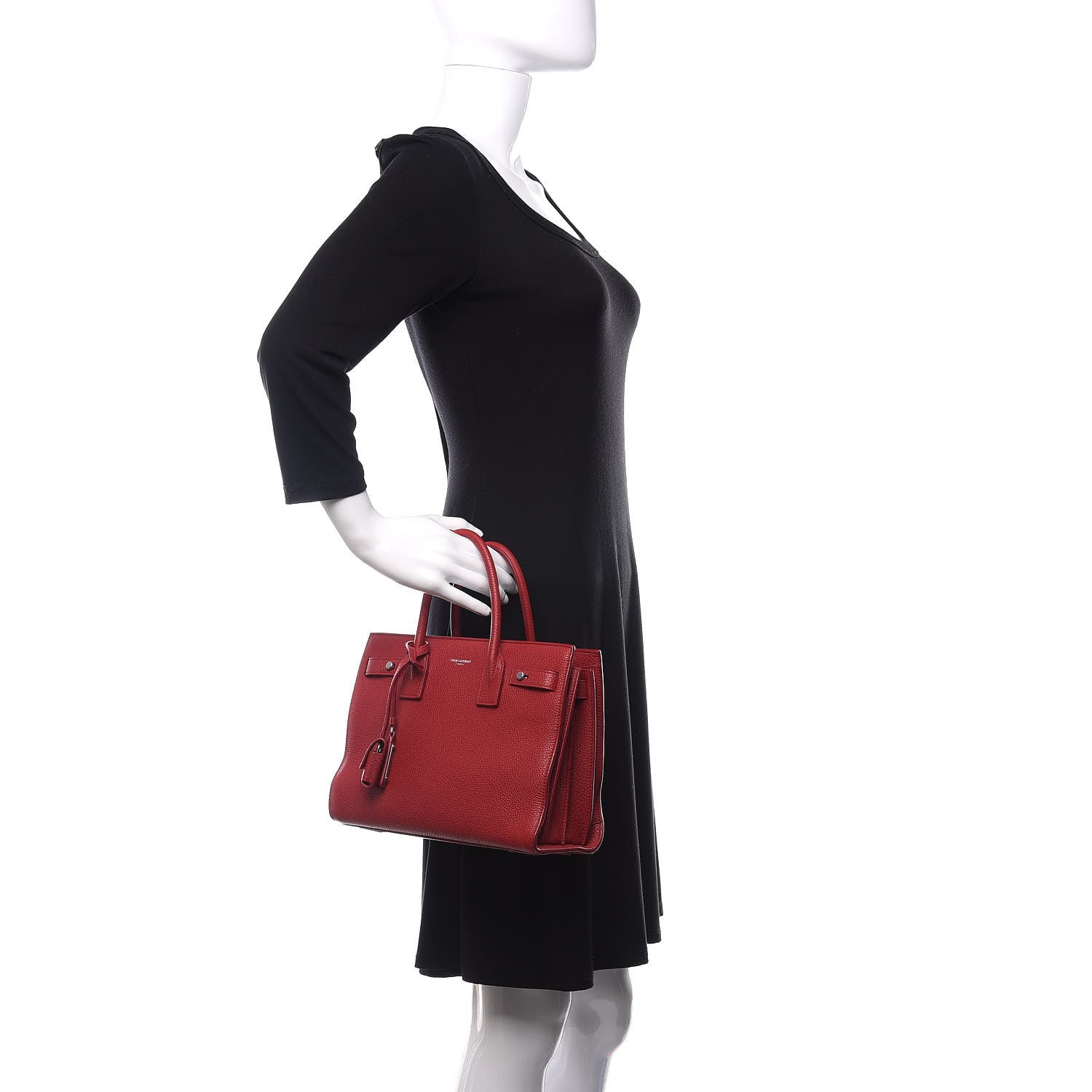 Saint Laurent Grained Calfskin Baby Sac De Jour Souple Red 3 of 12