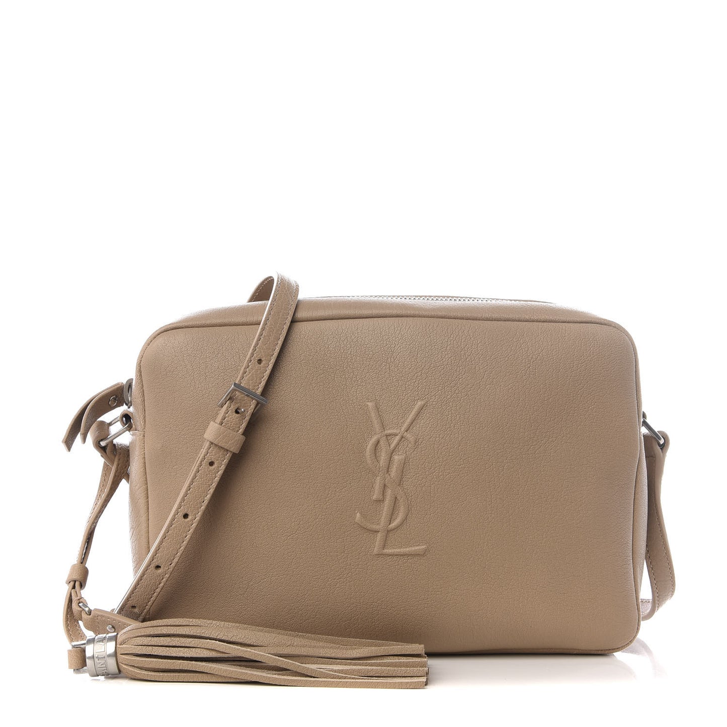 Lambskin Monogram Small Lou Camera Bag Dark Beige