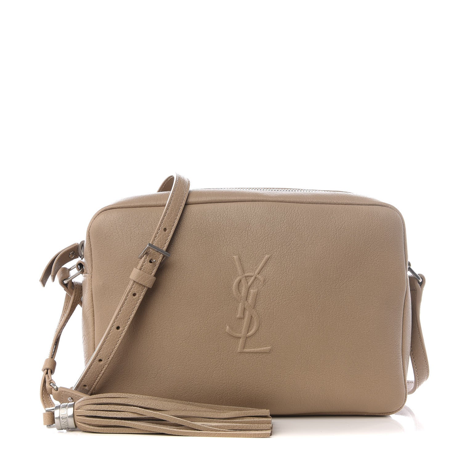 Saint Laurent Lambskin Monogram Small Lou Camera Bag Dark Beige 1 of 8