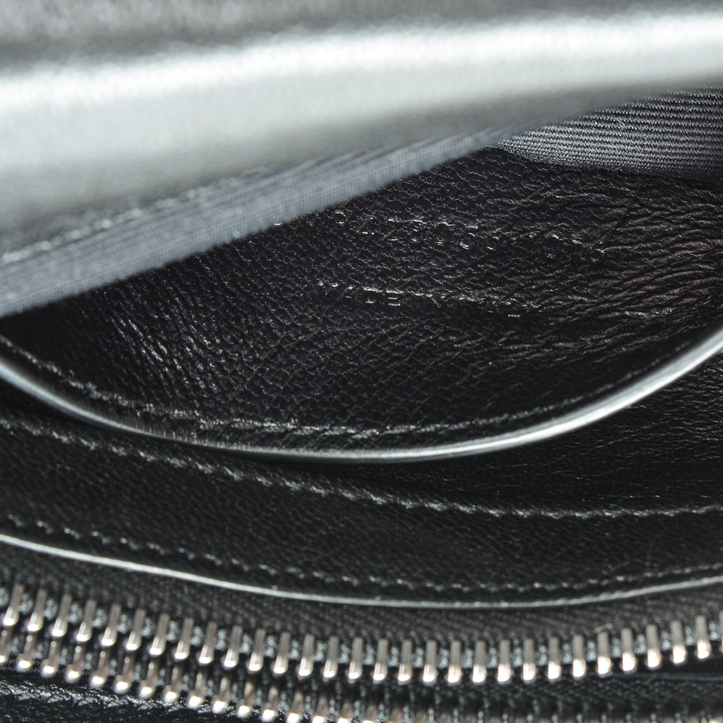 Sheepskin Matelasse Chevron Monogram Medium College Bag Black