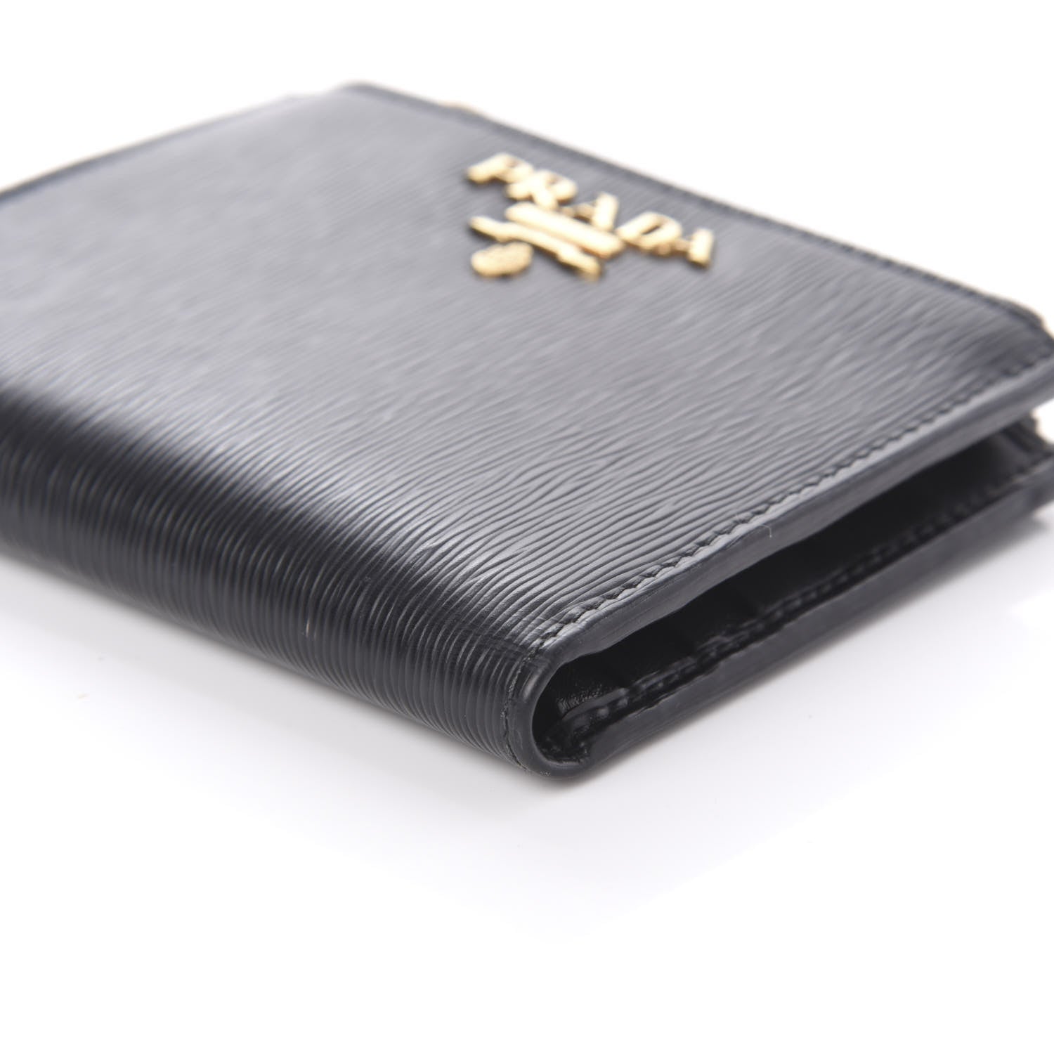 Prada Vitello Move Zip Coin Case Wallet Black 7 of 10