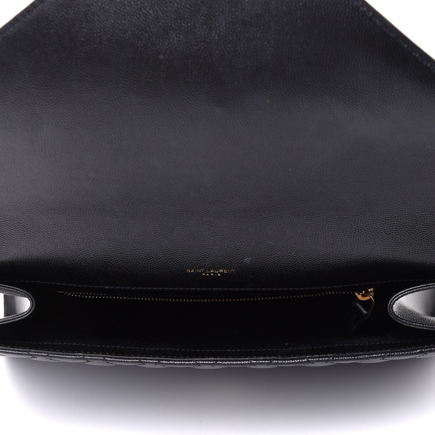 Grain De Poudre Textured Mixed Matelasse Large Triquilt Monogram Satchel Black