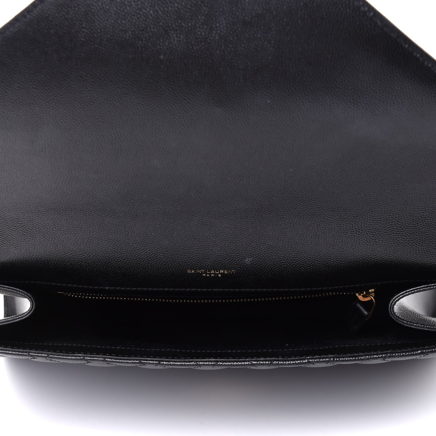 Saint Laurent Grain De Poudre Textured Mixed Matelasse Large Triquilt Monogram Satchel Black 5 of 10