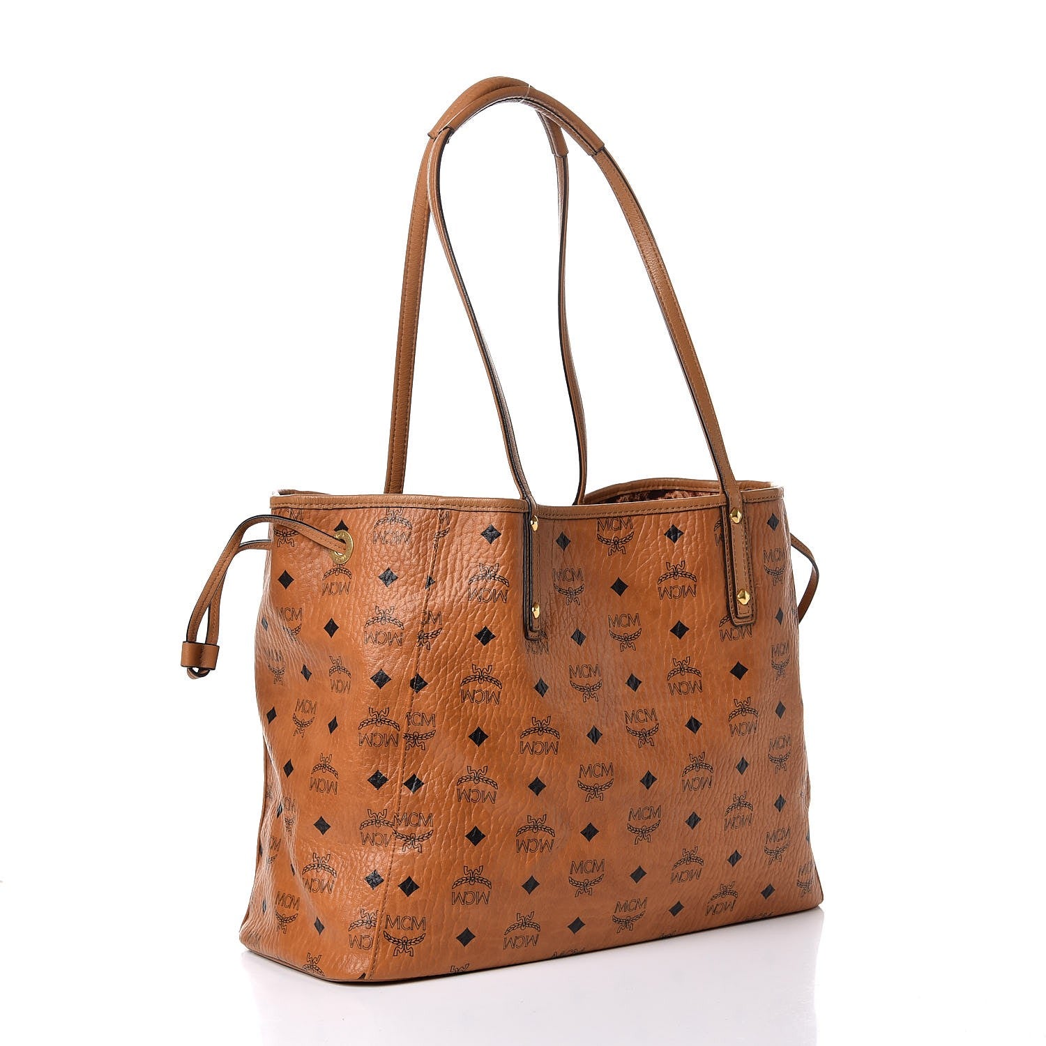MCM Visetos Medium Reversible Shopping Tote Cognac 5 of 13
