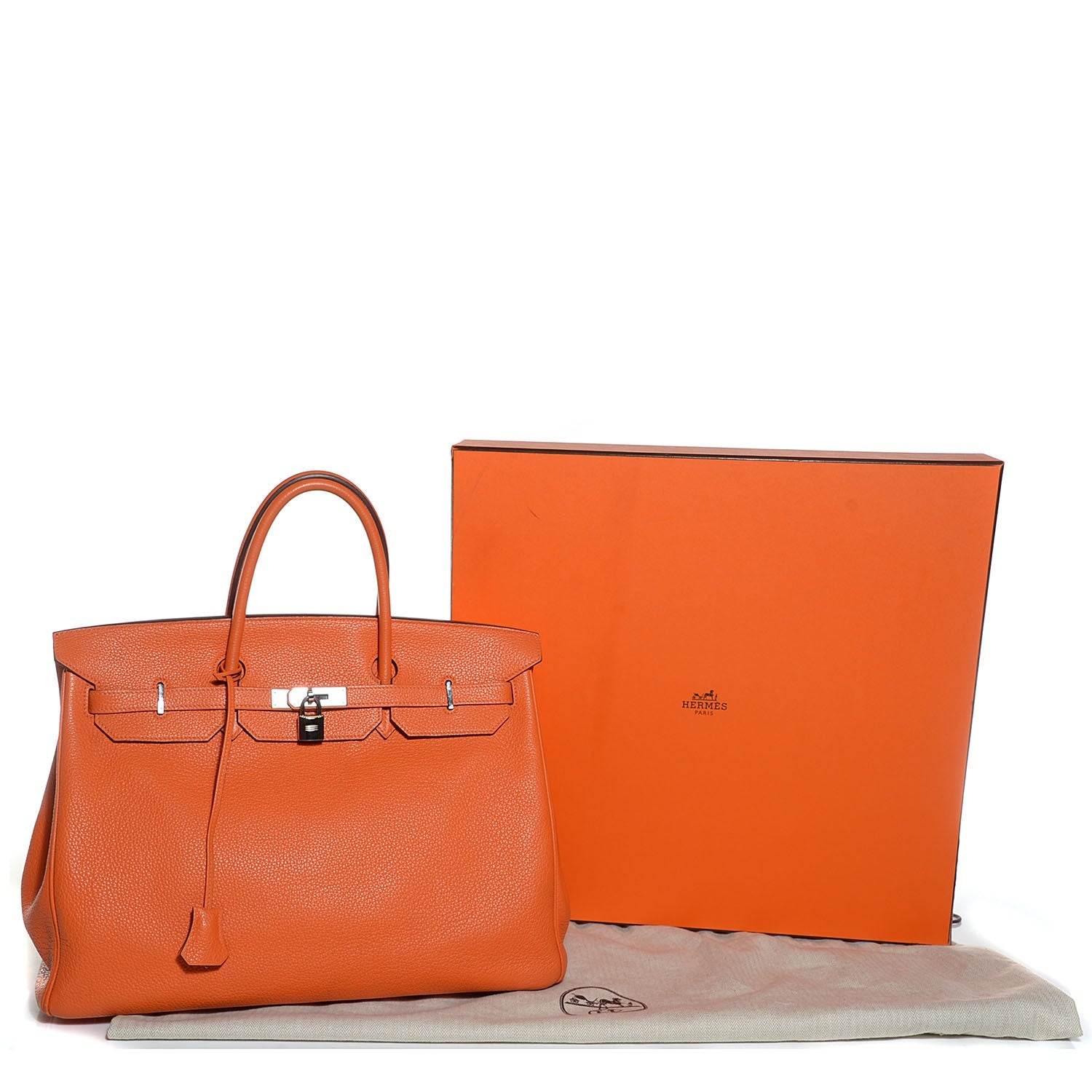 Hermes Taurillon Clemence Birkin 40 Orange 7 of 23