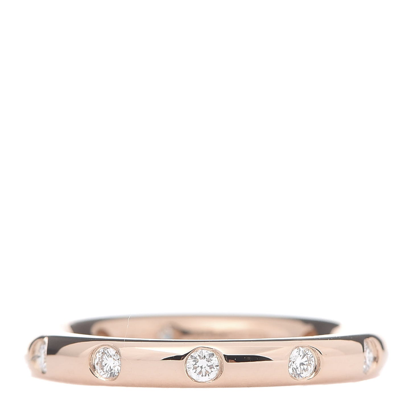 18K Rose Gold Diamond Bezet Band Ring 47 4