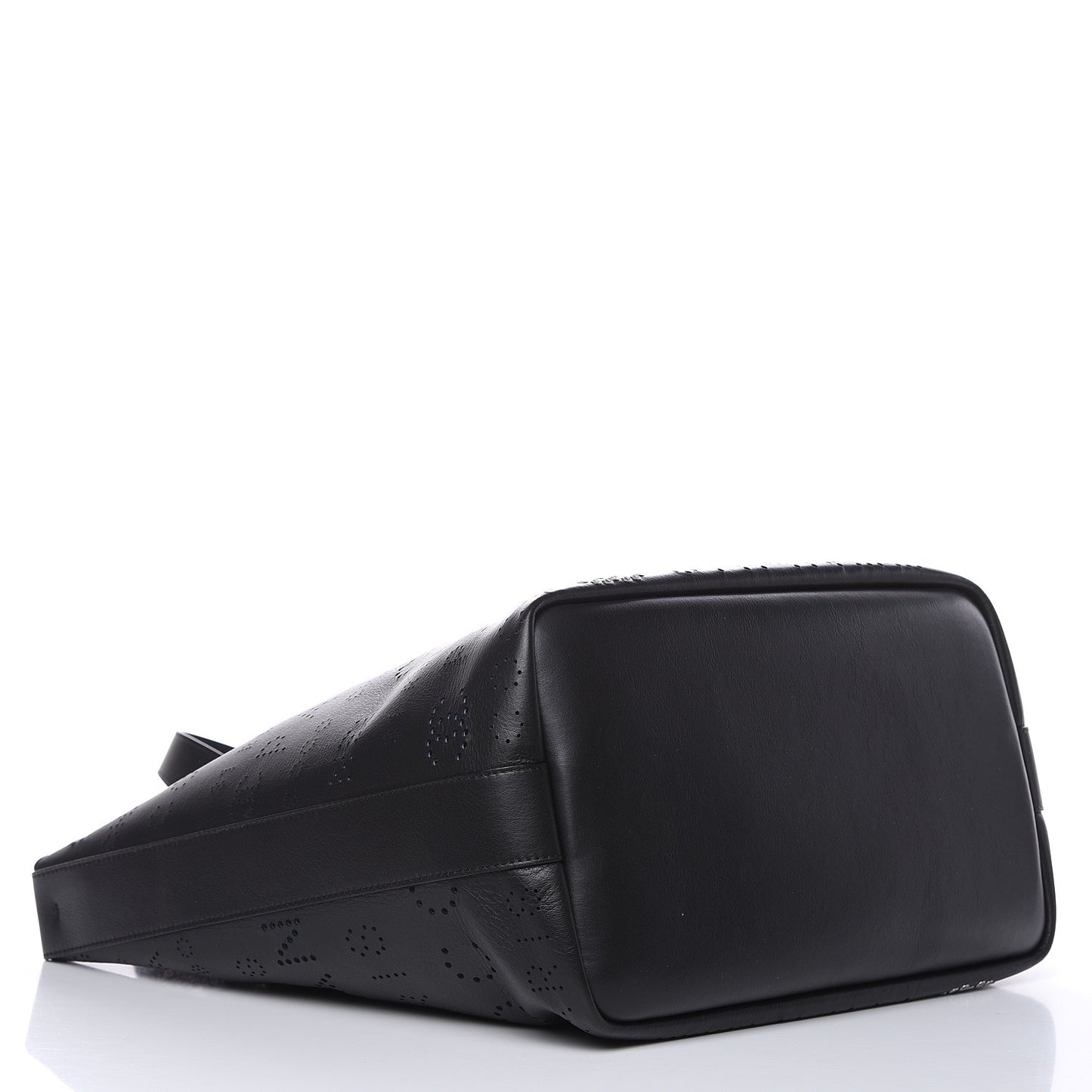Calfskin Tweed Small Logo Eyelets Shopping Tote Black