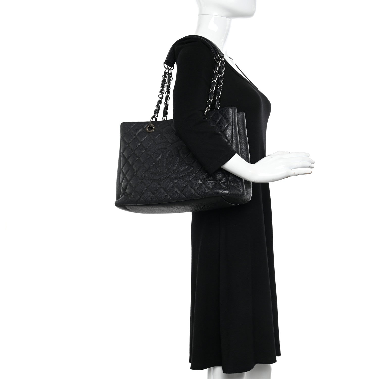 Chanel Caviar Quilted Grand Shopping Tote GST Black 2 of 10