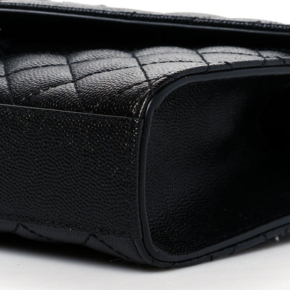 Saint Laurent Grain De Poudre Textured Mixed Matelasse Triquilt Small Monogram Satchel Black 10 of 10