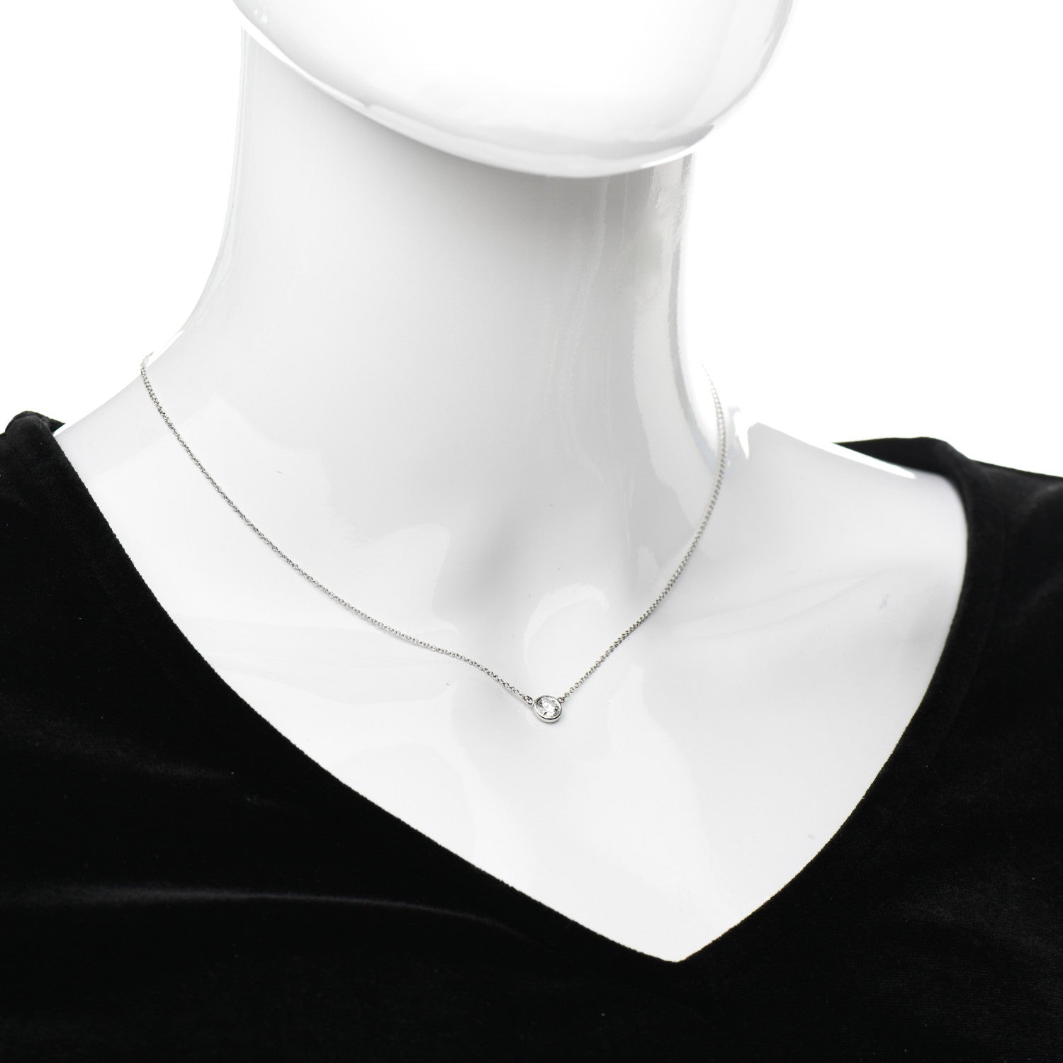 Tiffany Platinum Diamond .33ct Elsa Peretti Diamonds by the Yard Pendant Necklace 2 of 7