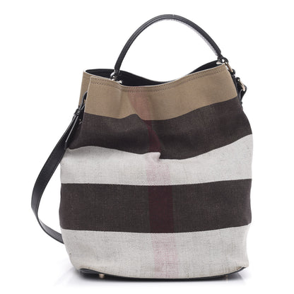Burberry Canvas Mega Check Medium Susanna Hobo Black 1 of 12