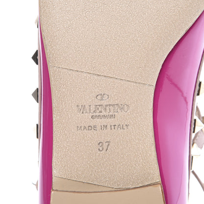 Valentino Garavani Patent Nappa Rockstud Cage Ballerina Flats 37 Fuxia Poudre 9 of 11