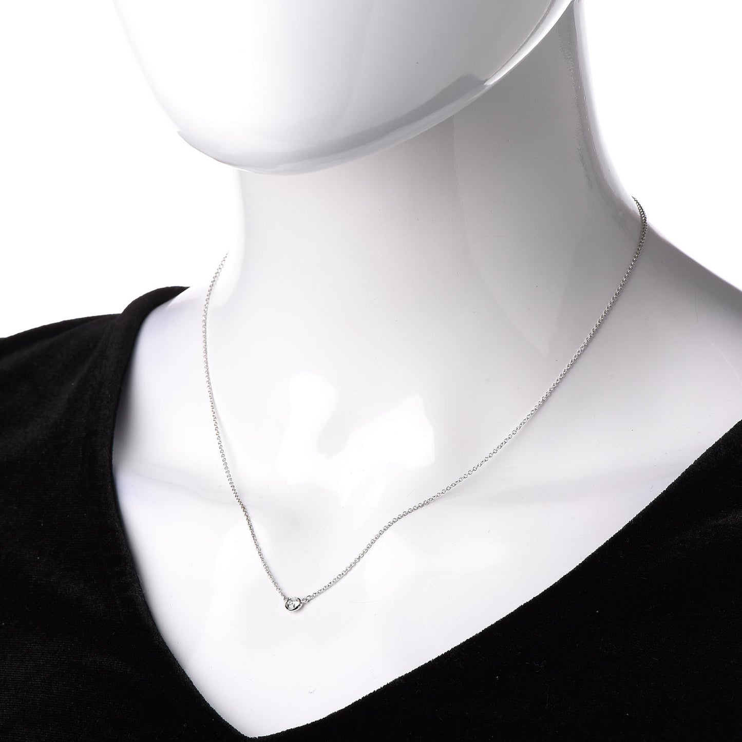 Platinum Diamond .17ct Elsa Peretti Diamonds by the Yard Pendant Necklace