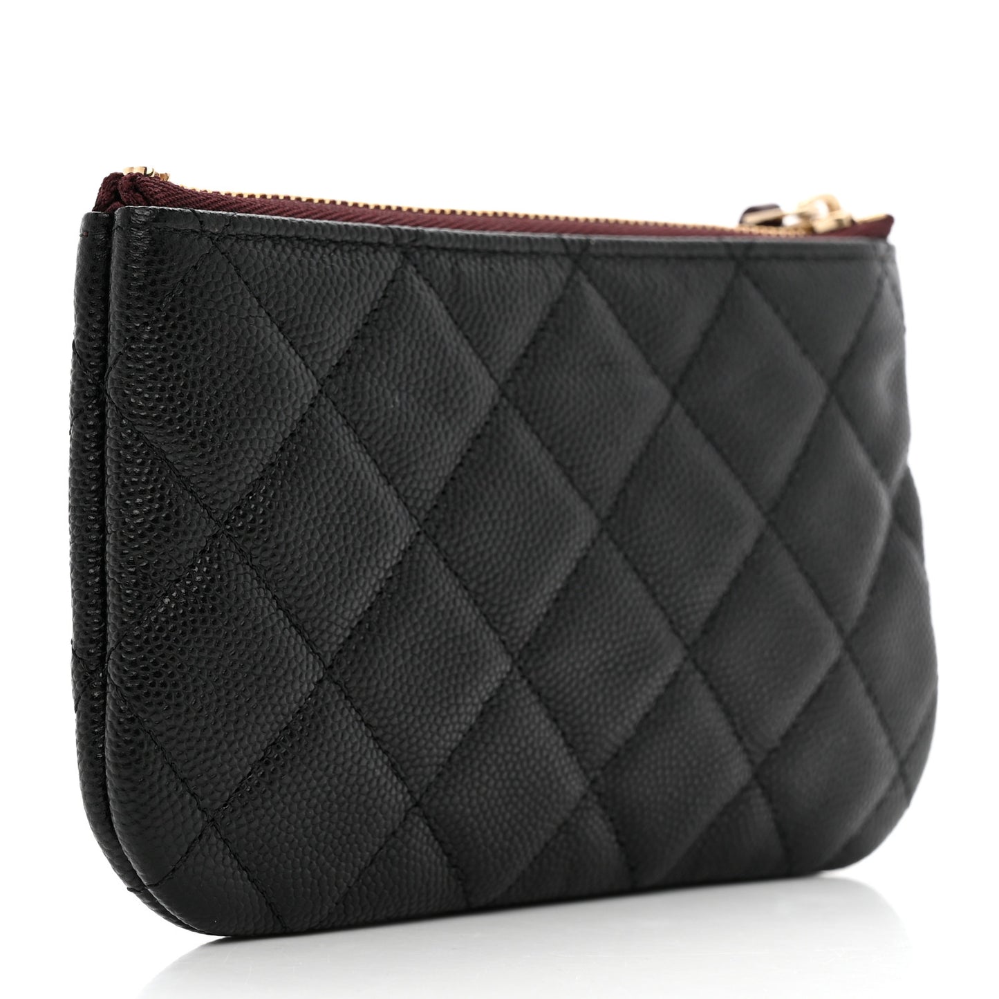 Caviar Quilted Small Cosmetic Case Black