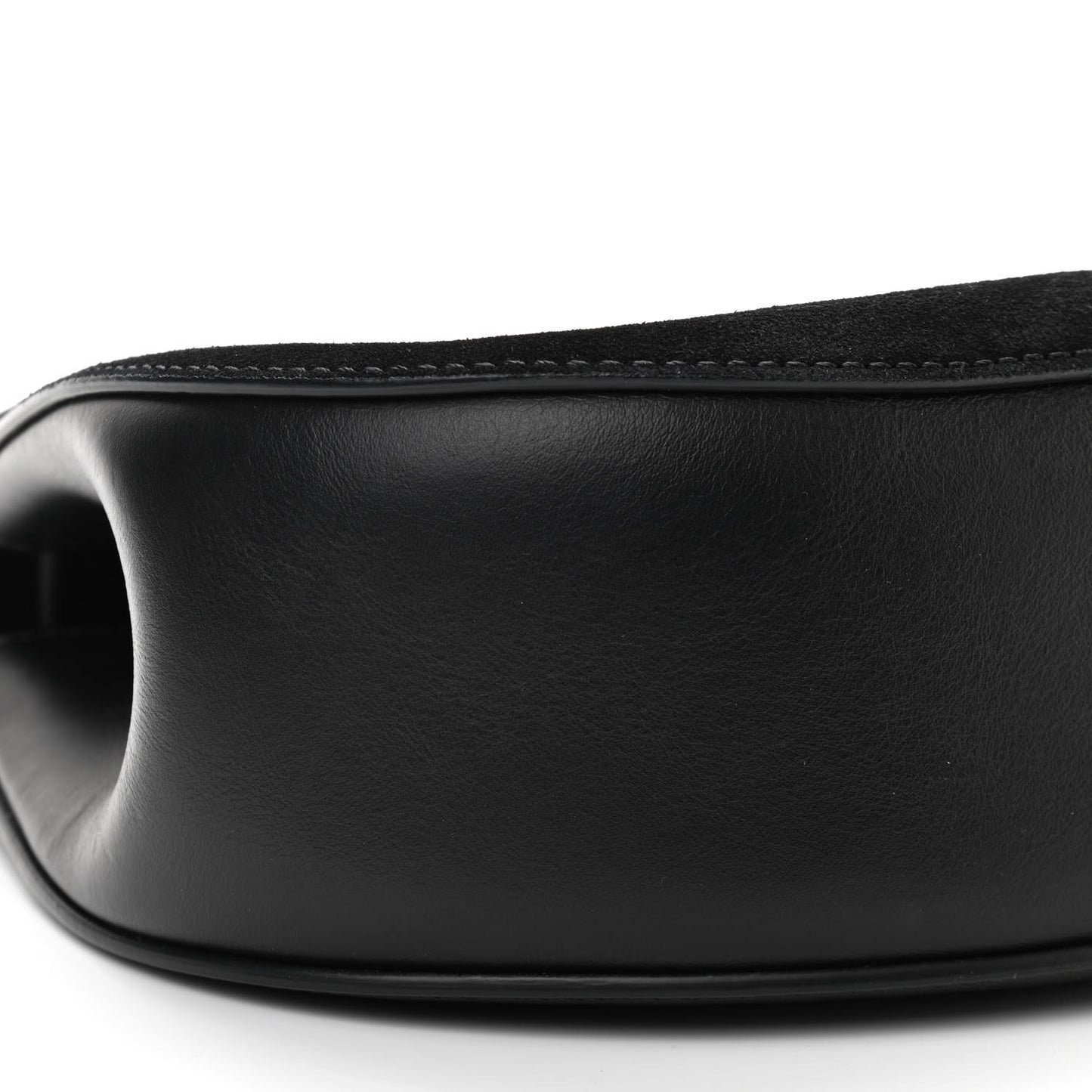 Suede Smooth Calfskin Drew Shoulder Bag Black