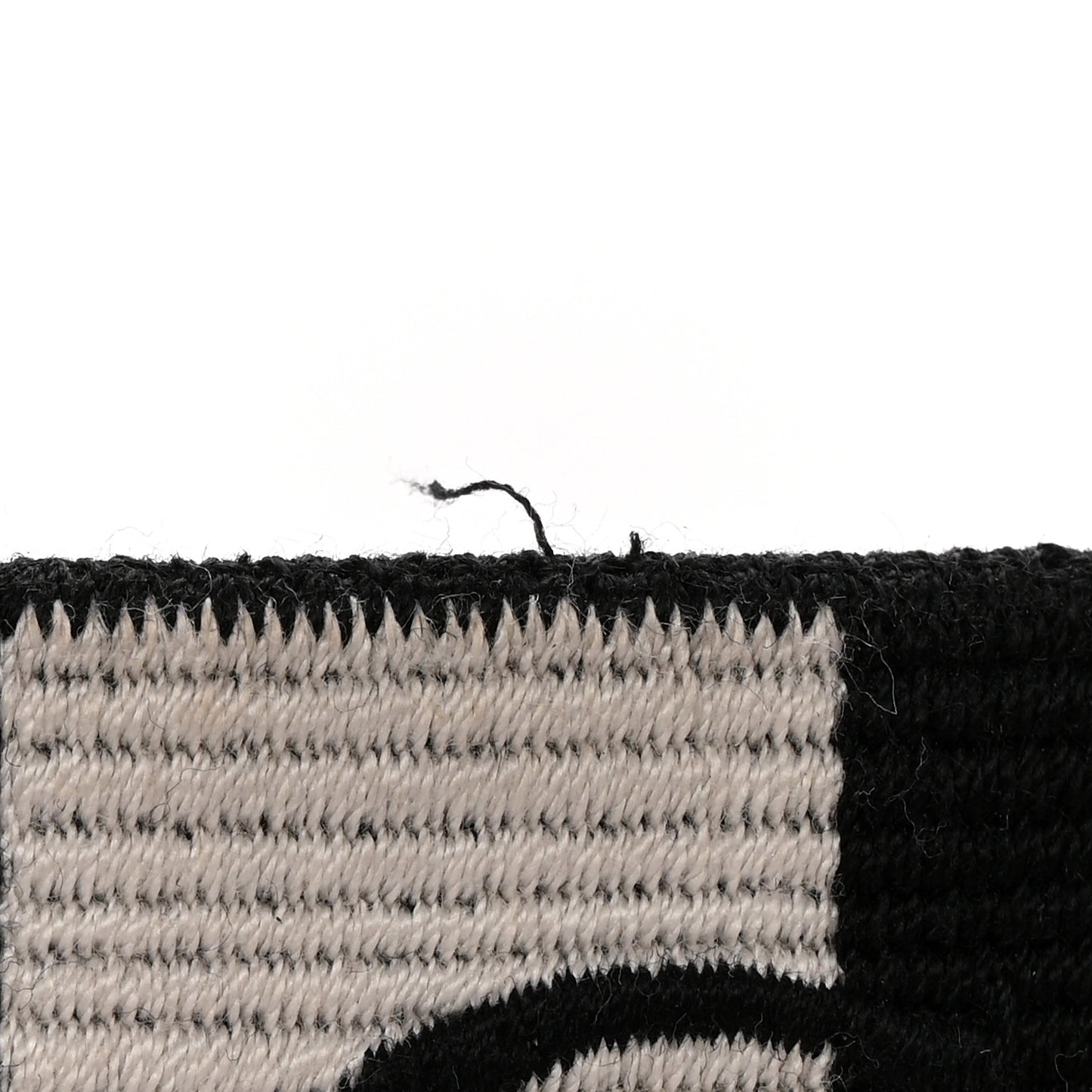 Canvas Embroidered Shoulder Strap Black White